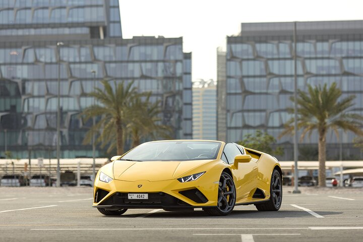 Experience the excitement of cruising through Dubai in the luxurious Lamborghini. Discover the stunning scenery and iconic architecture as you feel the power of this remarkable vehicle.
